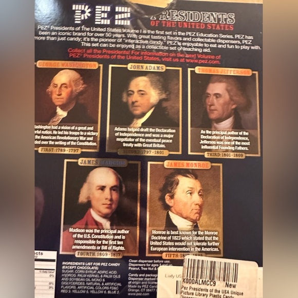 Pez Presidents Diapensers Limited Edition Education Series Volume 1 - 1789-1835 - Picture 4 of 4